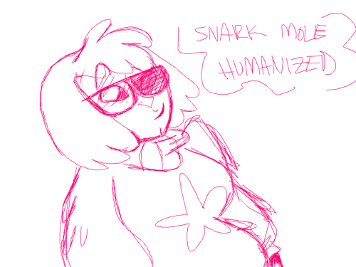 darkwingsnark: I dunno. Tried to draw a humanized version of my snark mole design that incorporated 