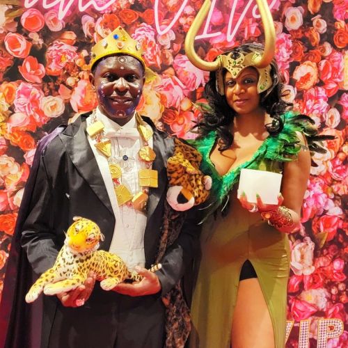 Loki &amp; Prince Akeem on the red carpet for Fashion Week 2021 for #cosmoda at the Marriott Marquis