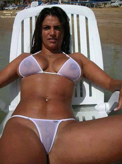 Amateur milf see through bikini