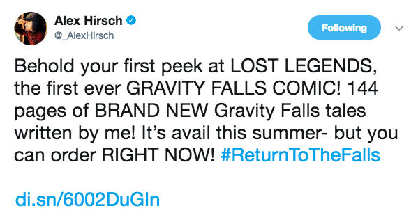 hollycrowned:  GRAVITY FALLS: LOST LEGENDSAlex’s official announcement, plus the