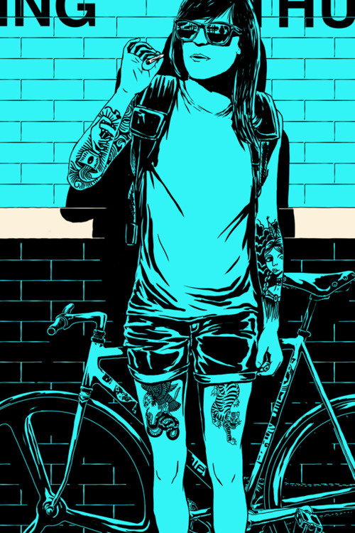 tonightwedrinktomorrowweride:  Velo Girls by Artist Adams Carvalho . http://ffffixas.tumblr.com/
