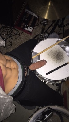 straightandgaymers:  If one can play real drums this way, I feel like this should be an acceptable way to play Guitar Hero as well.