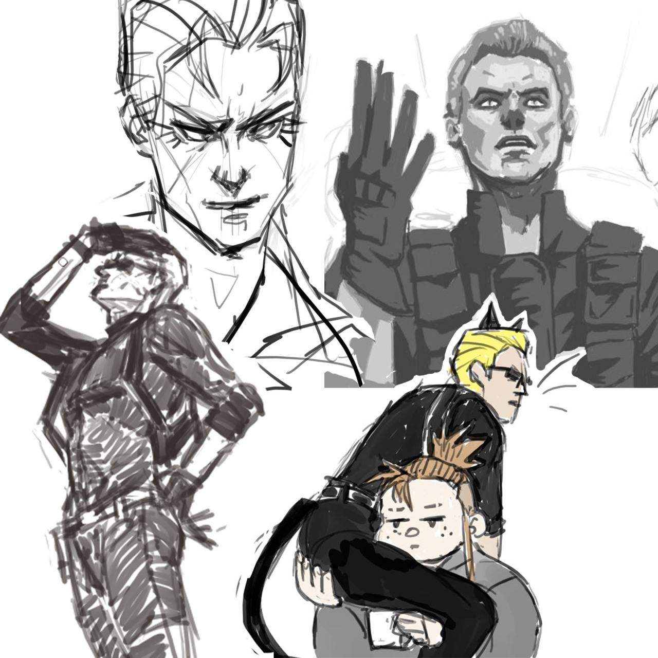 Welcome! — Quick Krauser & Wesker sketch~