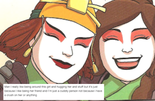 overkillevilinc: atla ladies + @closetedsapphicopinions posts aka an au where they’re all gay what d