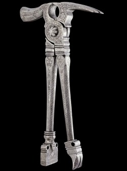 coolartefact:  Multi tool, 1580. Iron with etched decorations. Nuremberg, Germany. Can be used as pliers, hammer, nail-puller or mini anvil. [949x1272]Source: http://i.imgur.com/NMKB13G.jpg