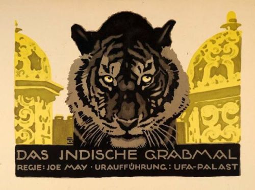 Ludwig Hohlwein, film poster for The Indian tomb | Das Indische Grabmal, 1920. 