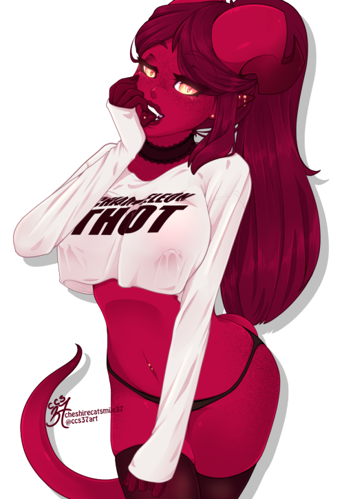 Let’s see how long this stays up&hellip;Sinikka the Chameleon Thot  Because FierceEyebrows on Twitter told me I needed to get her a similar shirt, but this is all they had at the store (Sin is my &lsquo;chameleon&rsquo; succubus that can change most