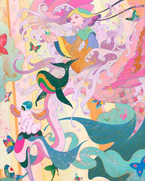 superflatchu: James Jean, Wandering, 2021. Acrylic on canvas.