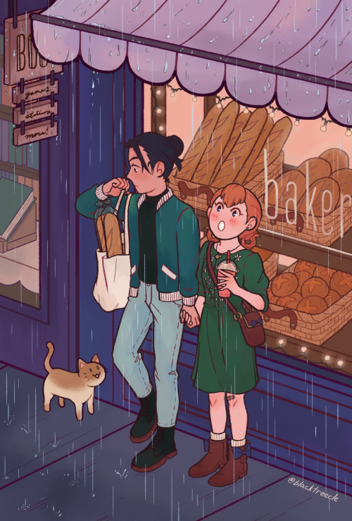 my full piece for @netteflixzine! an unexpected rainy day at the bakery + a new friend