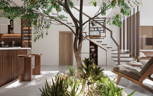 Forming Serene Living Spaces With Natural Wood & Indoor...