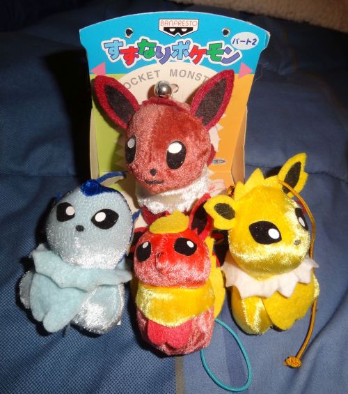pacificpikachu:My Eeveelution bell plush set is complete! (As of several weeks ago, but I’m just get