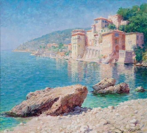 Julien Stappers (1875–1960)Mediterranean coastal view