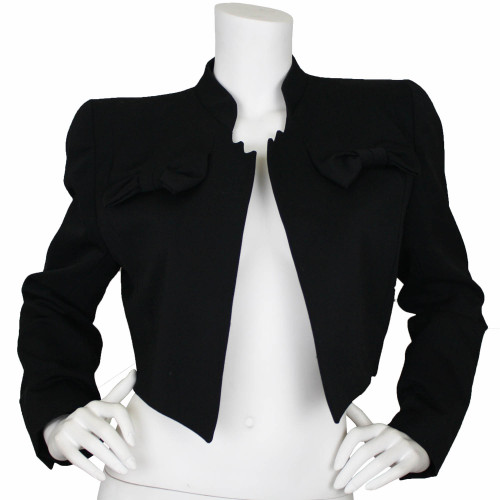 GIVENCHY - Couture 1980’s Black Wool Bow Jacketnow available on Featherstone Vintage