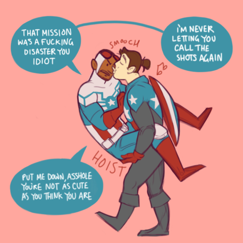 yawpkatsi:SAMBUCKY KISSES based on that kiss on the forehead/nose/ear/lips meme!!OR: In which Bucky 