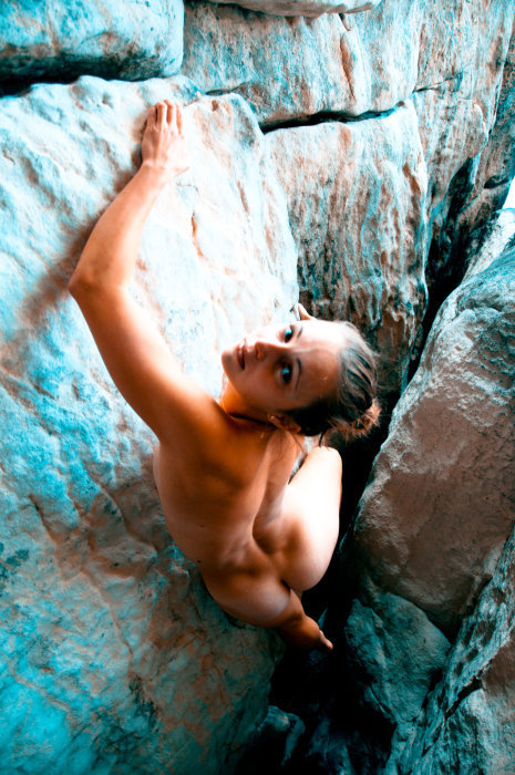 Porn Pics Nude rock climbing.