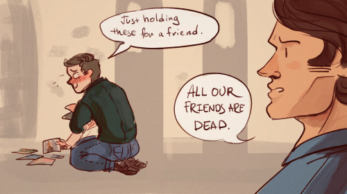 sketchydean: [trips] [hundreds of thousands of photos of castiel spill out of jacket]