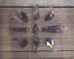 nyctophilicwitch:  Smoky quartz is a stone that aids in grounding and is able to transform negative energy into positive. Connected to the Root Chakra, smoky quartz enables you to connect to the earth where your negative energy can flow to and dissipate.