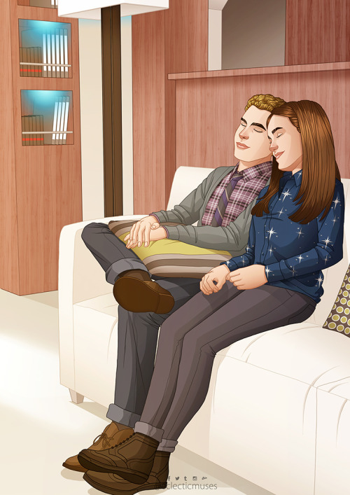eclecticmuses:commission for @jemmaannesimmons who asked for fluffy season 1 Bus snuggles for Fitzsi