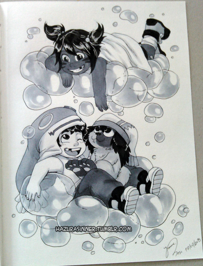 hazurasinner:  Hello everyone! I’m back from my vacation and I bring drawings this