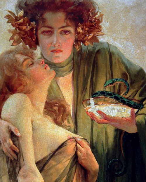 roach-works:randomitemdrop:aqua-regia009:Allegory Of Medical Science (Detail), 1914 - Robert Auer It