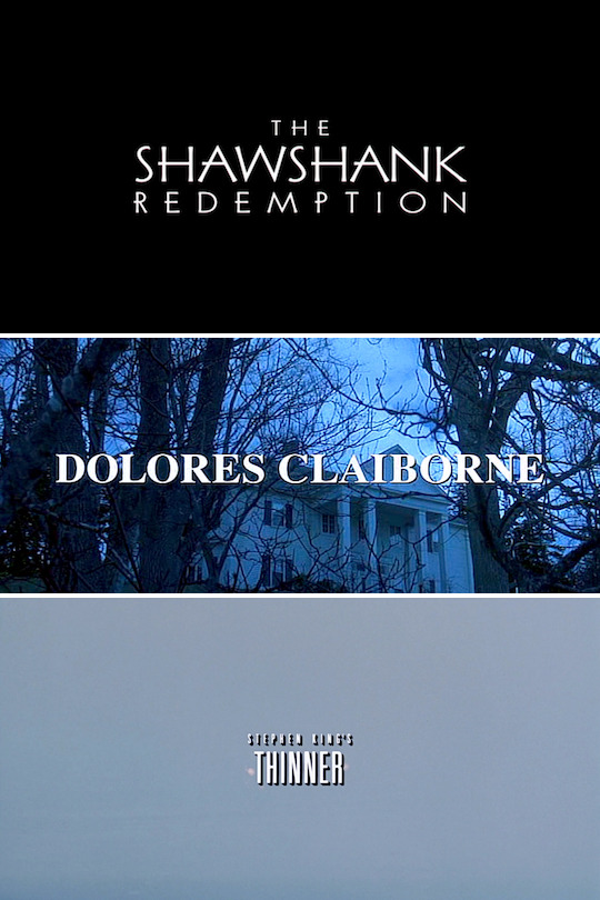 sharkchunks: Selected Stephen King adaptation title cards, about 3/8 of his total