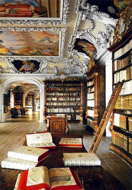 lesfressange:  The Temples Of Knowledge 1)   Imperial Library-Vienna,Austria 2.) El Escorial Library- Escorial,Spain 3.) Admont Abbey Library- Admont,Austria 4.) Melk Abbey Library- Melk,Austria 5.) St.Gallen Abbey Library- St. Gallen, Switzerland   6.)