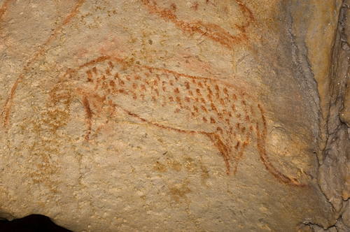 Rock paintings in the Chauvet Cave (France), some of the oldest cavepaintings in the world.They date