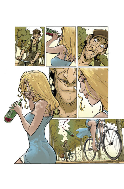 artbymoga: mintyfuckingfresh:  idontwannabesued:  fuckyeahcomicsbaby:  “The Ride” by Rodolphe Guenoden  HOLD THE FUCK UP  I THOUGHT THIS WAS GONNA BE A CUTE STORY AND THEY WERE JUST HAVIN FUN RIDING BIKES BUT SHIT  Hands down one of my favorite short