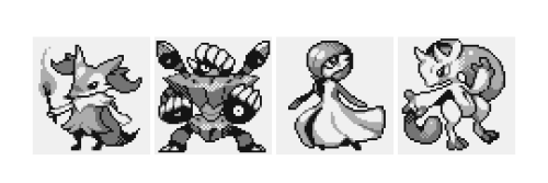 rokkanart:Some Pokémon from Generations 3 to 6 re-imagined as how they’d appear in the original game