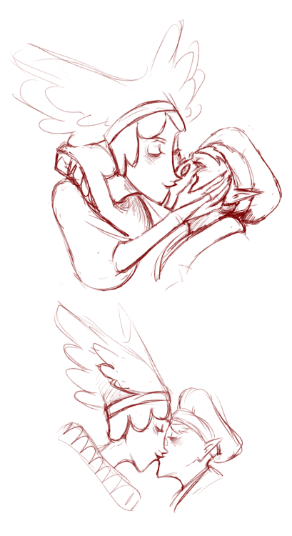 2. I don’t know how to draw kisses, I am a little ashamed x)) 3. I drew this au only