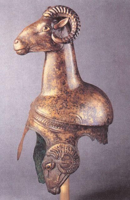 Bronze parade helmet from Metapontum in Magna Graecia (Southern Italy) 6th century BC