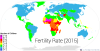 Countries by fertility rate, 2015.