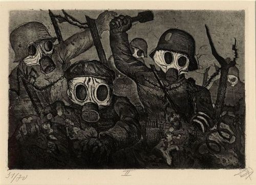 larvalhex: Otto Dix, ‘Stormtroopers advancing under a gas attack’ ‘Storm-troopers advancing under a 
