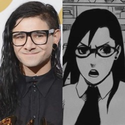 ineedmywaifu:  Sarada’s mom real is obviously Skrillex.Please guys? I know Karin looks like Skrillex, but its only drama.Skrillex x Sasuke is more logic than Karin x Sasuke.