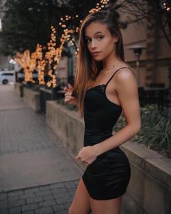 Hailey Grice in her LBD