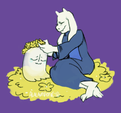 alalampone:  Y’all seemed to like that lose last doodles of Napstablook and Toriel being friends so here’s some more. 