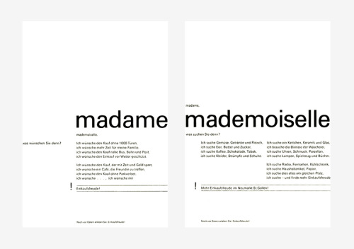 Jost Hochuli / Neumarkt St.Gallen / Madame & Mademoiselle / Poster / 1963