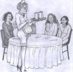 bobbie99999: tendingmysecretgarden: Yikes!!!   This would be just … horrible. Serving dinner at his girlfriend’s sorority. 