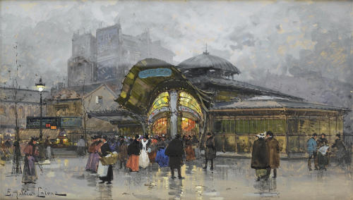 Eugène Galien-Laloue -  Les Halles, Paris - 1941 Eugène Galien-Laloue -   Porte Saint-Denis, Paris -