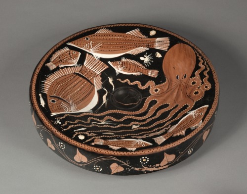 ancientpeoples:Paestan Fish-PlateGreek, Southern Italyc. 340-330 B.C.Source: The Cleveland Museum of