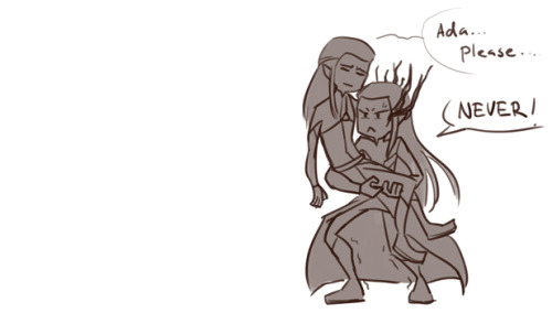 murdoc-lein: kiwiitin: Lately I can’t get enough of Thranduil and Legolas dad stop embarrassin