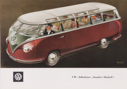 Bernd Reuters, advertising brochure for the VW 8 seater Model T1 Samba, 1951. Via Dorotheum