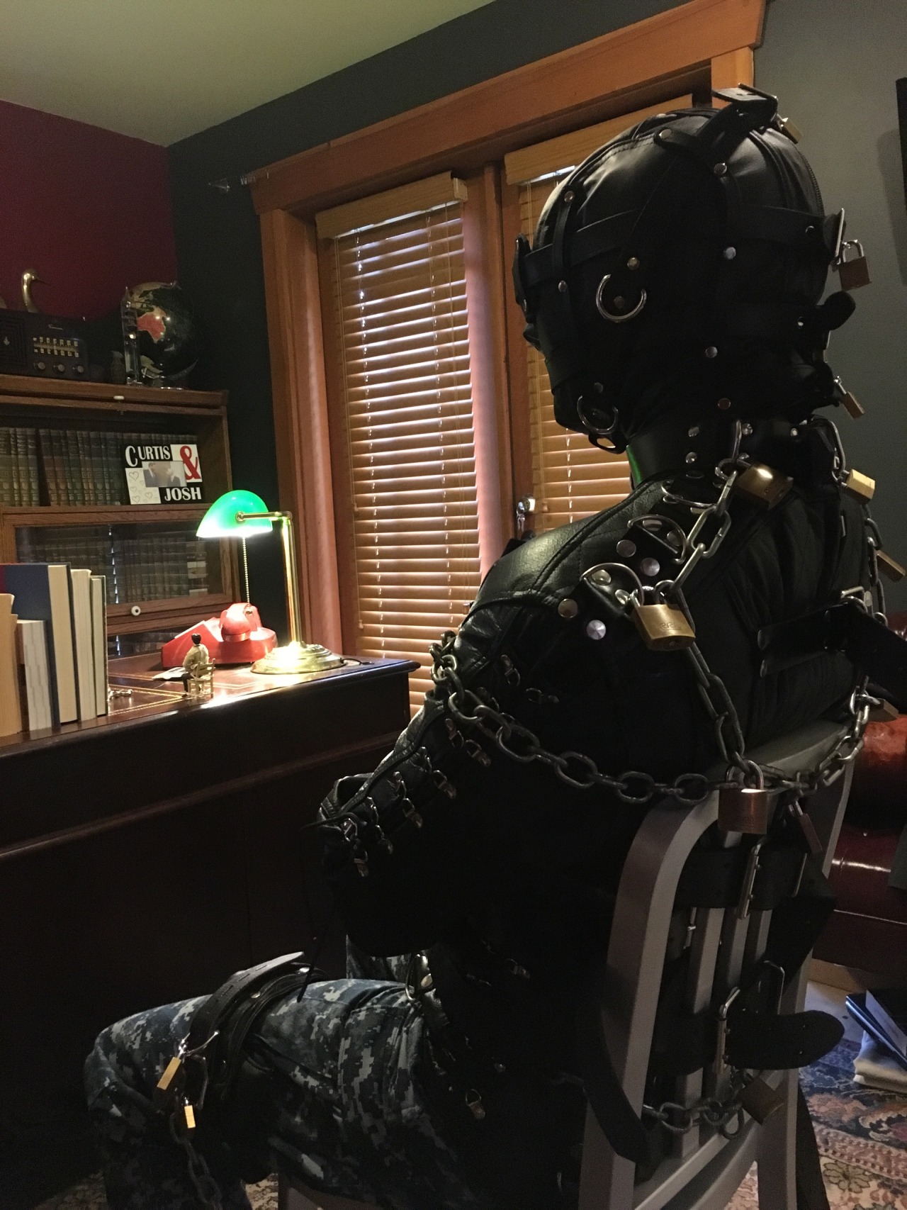 seabondagesadist:  A sailor finds himself in the Navy chair for an afternoon of bondage