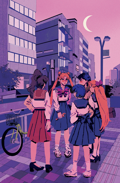 babypears:a drawing of the sailor scouts i did for @heroine-artbook