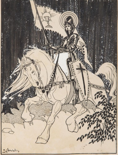 maertyrer: Stefan NorblinJoan of Arc goauche and ink on paper, 27 x 20.3 cm, 20th century