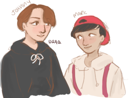 daffodraq:two bros + youjin scribbles