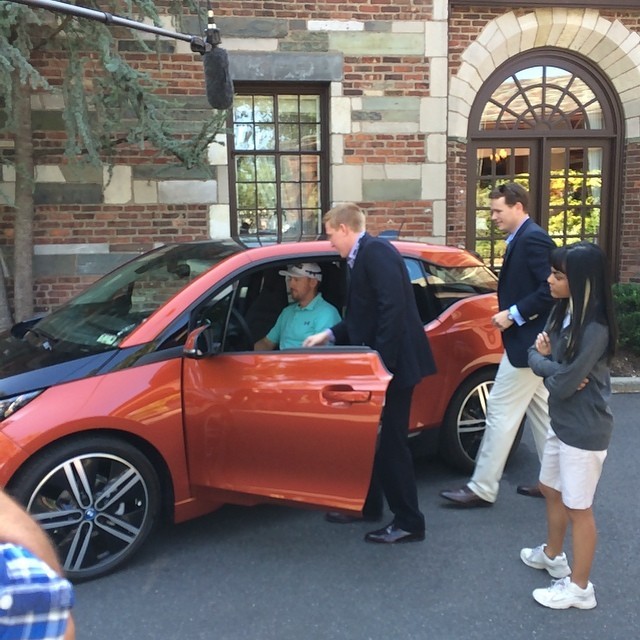 Helping give Hunter Mahan a new BMW. Just another day. #golf #pga #barclays #fedexcup #huntermahan #newjersey #work #travel #ridgewood (at The Ridgewood Country Club)