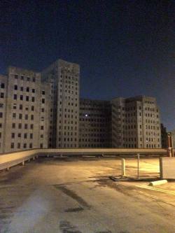 sixpenceee:  Mysterious light coming from a window of an abandoned hospital  There is more than just one