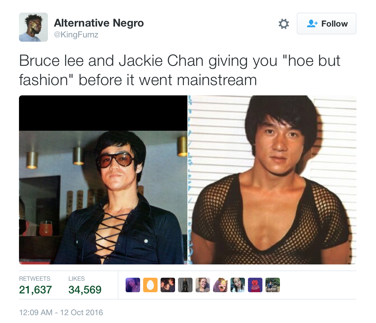 bruce lee and jackie chan serving looks