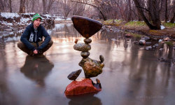 asylum-art:  Artist Creates Impossible Towers Of Balanced Rocks To Meditate  More info: gravityglue.com | Facebook | Vimeo | Twitter We’re having a hard time deciding whether Michael Grab, [Balance. Art] is an artist or a magician, because he creates
